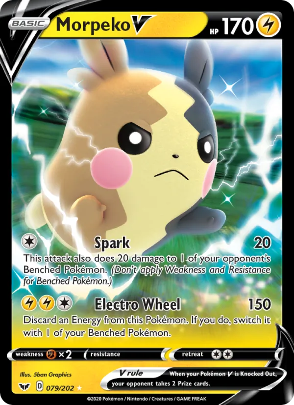 Morpeko V Holo 079/202 Sword & Shield Pokémon Card