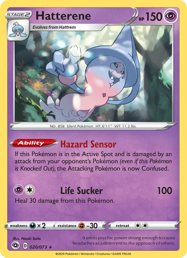 Hatterene Reverse Holo 020/73 Champion's Path Pokémon Card