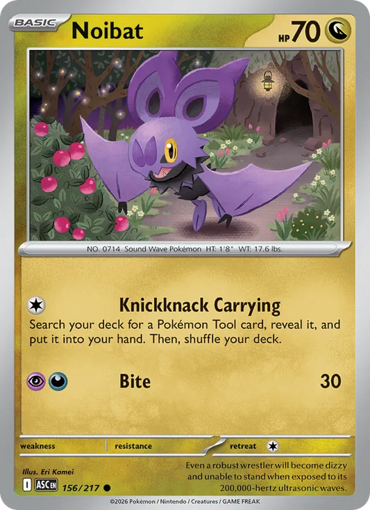 Noibat Normal 156/217 Ascended Heroes Pokémon Card