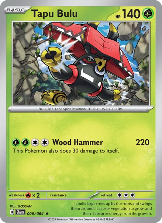 Tapu Bulu Holo 006/64 Shrouded Fable Pokémon Card