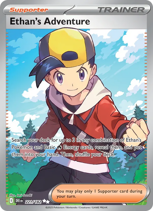 Ethan's Adventure Holo 221/182 Destined Rivals Pokémon Card