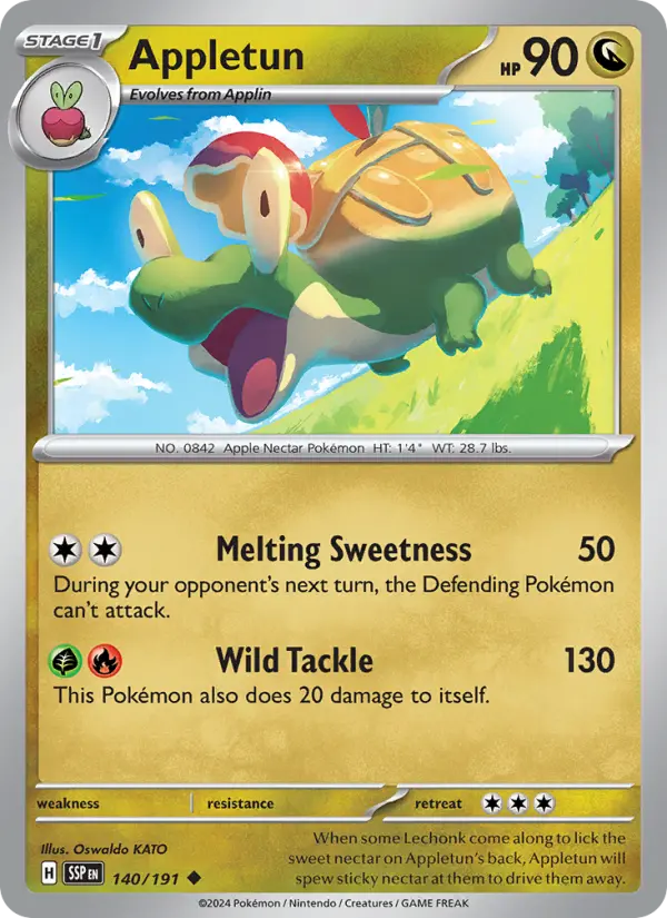 Appletun Reverse Holo 140/191 Surging Sparks Pokémon Card