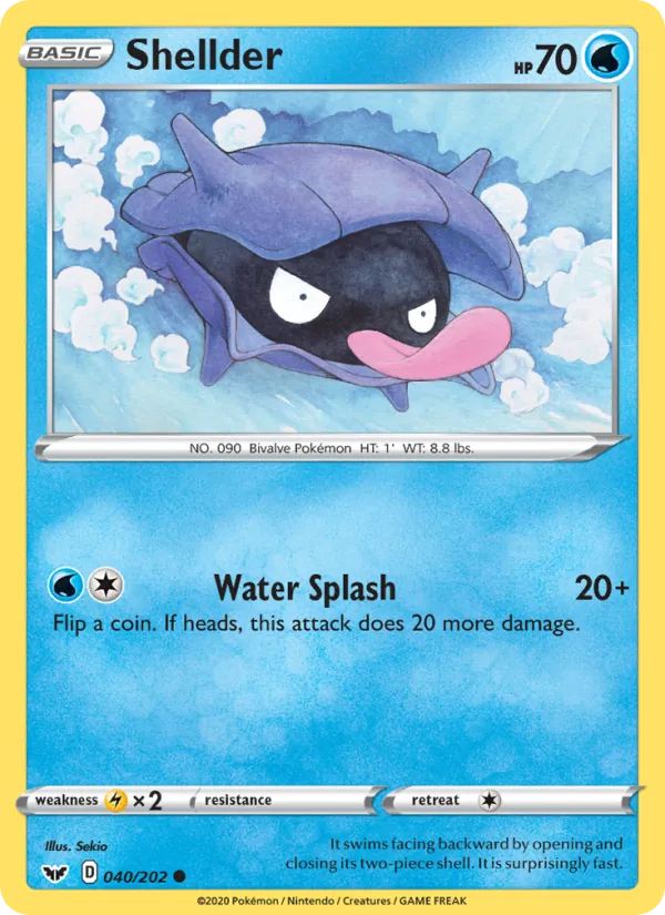 Shellder Reverse Holo 040/202 Sword & Shield Pokémon Card
