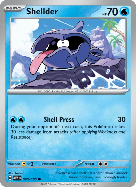 Shellder Normal 090/165 151 Pokémon Card