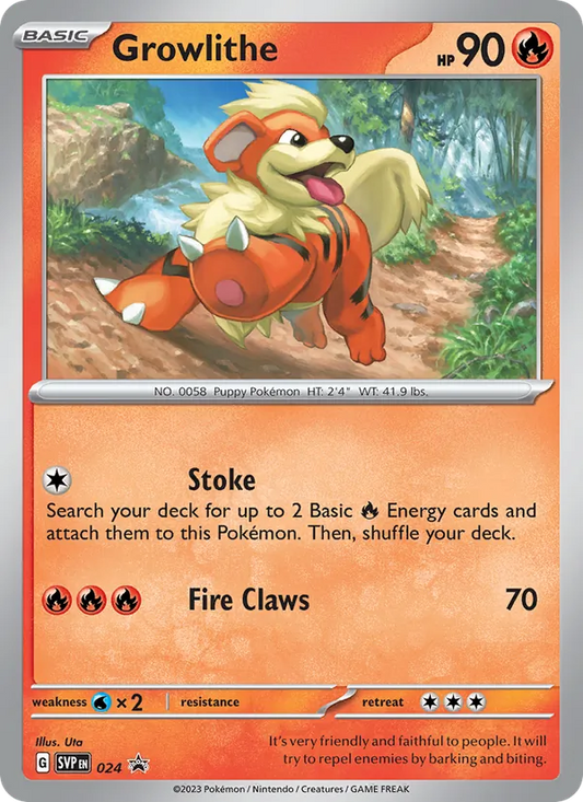 Growlithe Holo 024/225 SVP Black Star Promos Pokémon Card