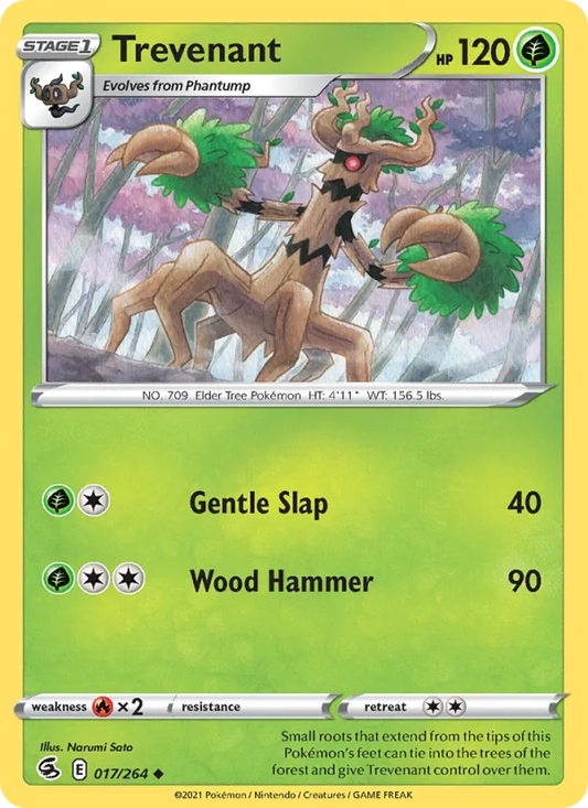 Trevenant Reverse Holo 017/264 Fusion Strike Pokémon Card