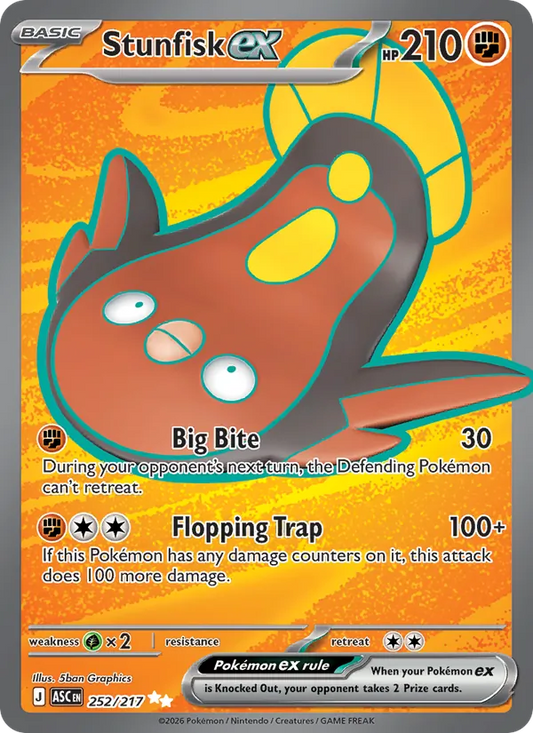 Stunfisk ex Holo 252/217 Ascended Heroes Pokémon Card