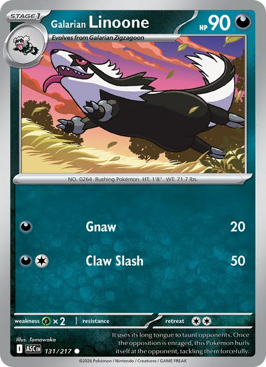 Galarian Linoone Normal 131/217 Ascended Heroes Pokémon Card