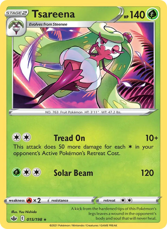 Tsareena Normal 015/198 Chilling Reign Pokémon Card