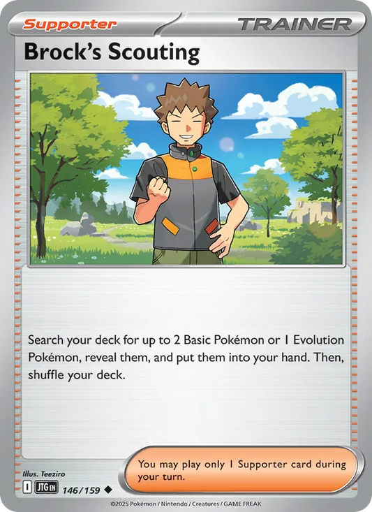 Brock's Scouting Normal 146/159 Journey Together Pokémon Card