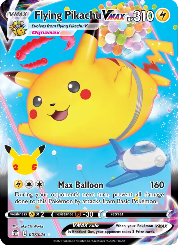Flying Pikachu VMAX Holo 007/25 Celebrations Pokémon Card