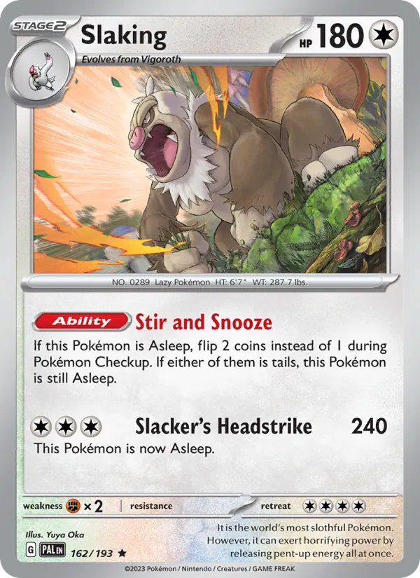 Slaking Holo 162/193 Paldea Evolved Pokémon Card