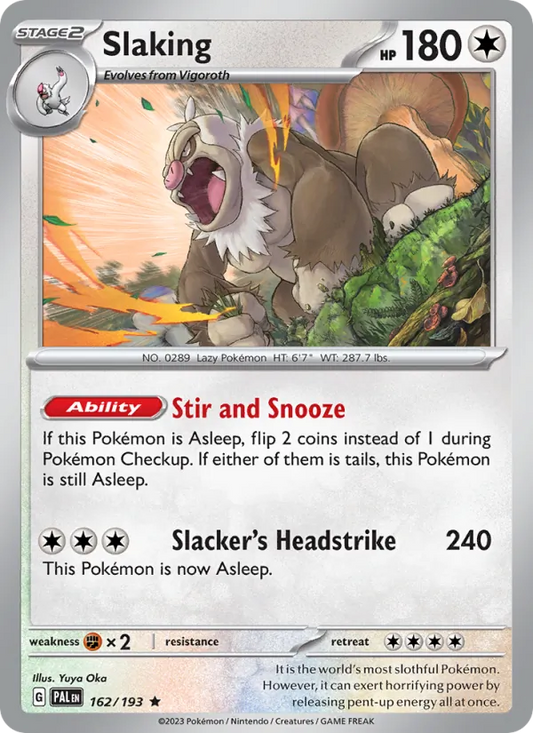 Slaking Holo 162/193 Paldea Evolved Pokémon Card