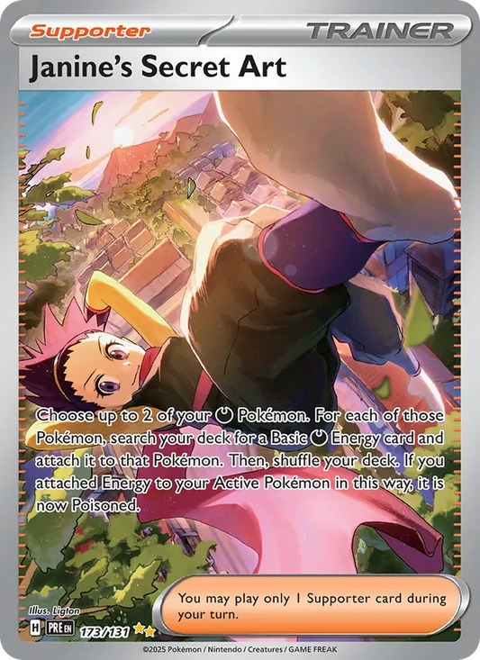 Janine's Secret Art Holo 173/131 Prismatic Evolutions Pokémon Card