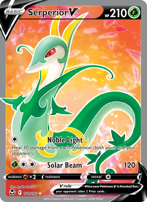 Serperior V Holo 170/195 Silver Tempest Pokémon Card