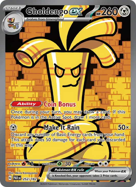 Gholdengo ex Holo 252/182 Paradox Rift Pokémon Card