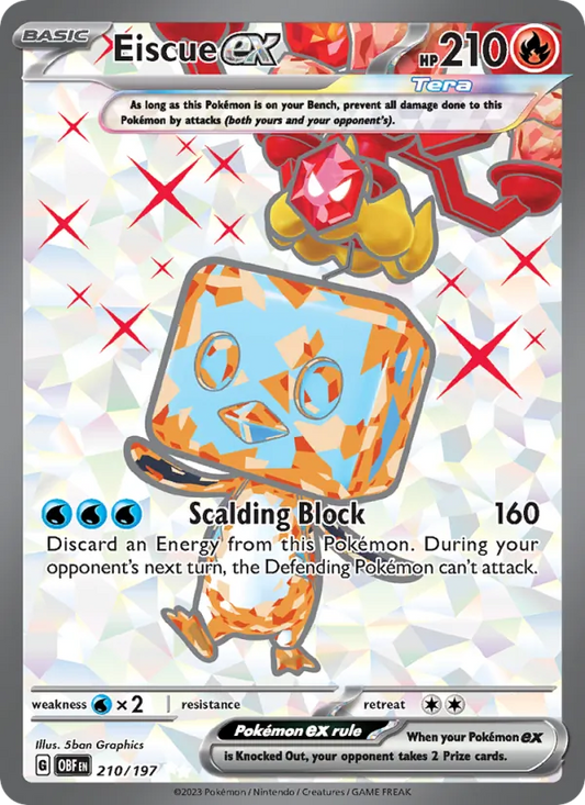 Eiscue ex Holo 210/197 Obsidian Flames Pokémon Card