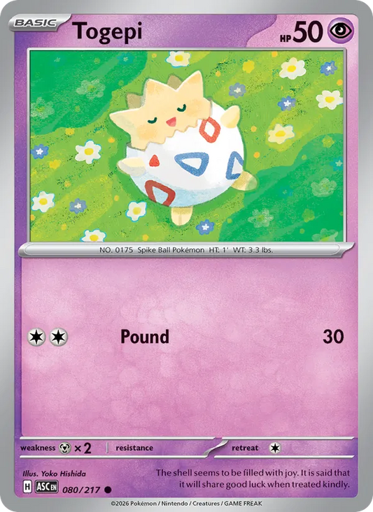 Togepi Normal 080/217 Ascended Heroes Pokémon Card
