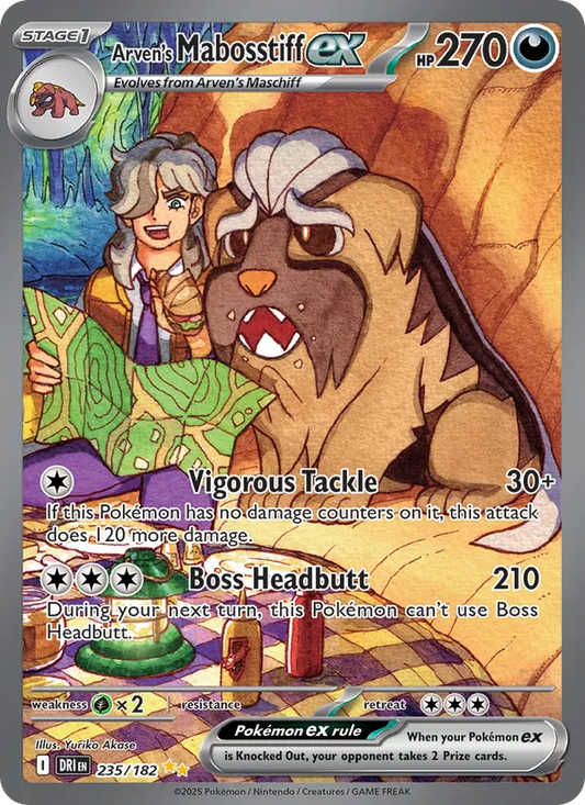 Arven's Mabosstiff ex Holo 235/182 Destined Rivals Pokémon Card