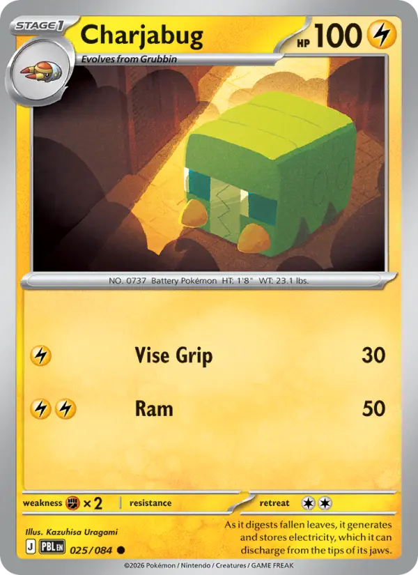 Charjabug Reverse Holo 025/84 Pitch Black Pokémon Card