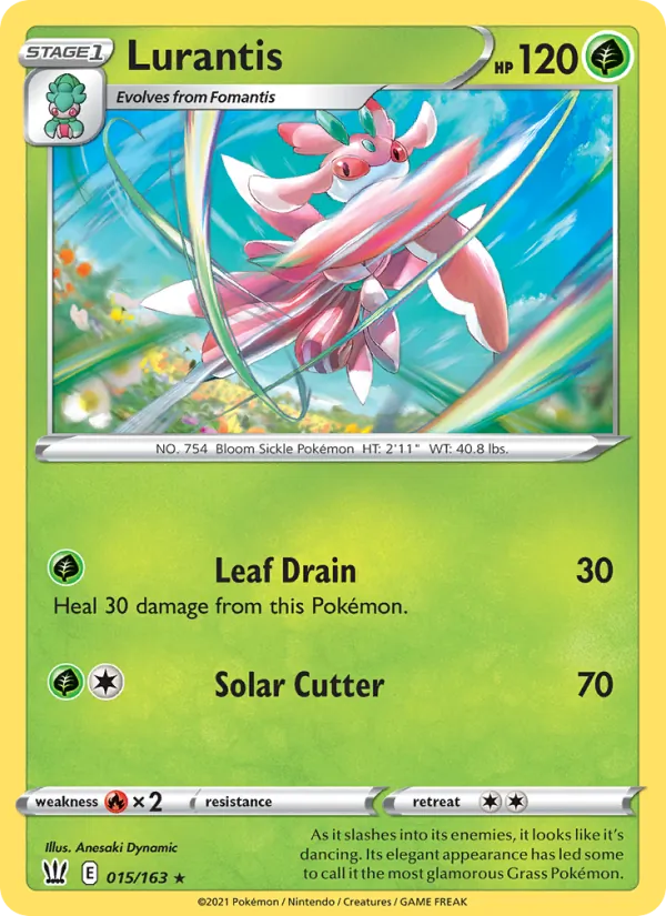 Lurantis Reverse Holo 015/163 Battle Styles Pokémon Card