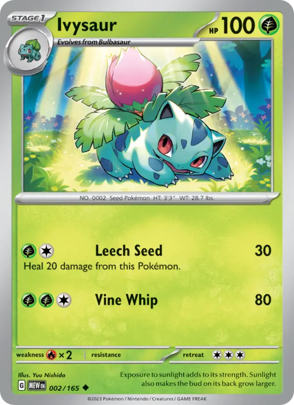 Ivysaur Reverse Holo 002/165 151 Pokémon Card