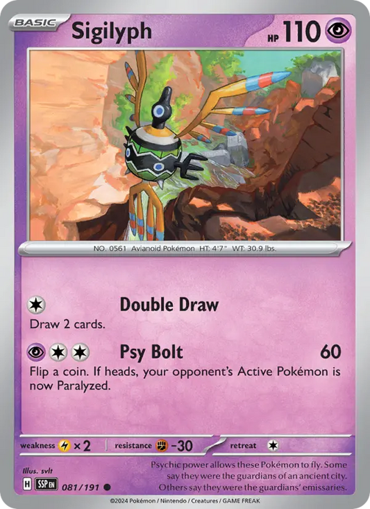 Sigilyph Reverse Holo 081/191 Surging Sparks Pokémon Card