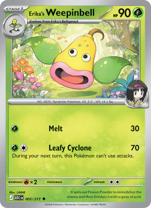 Erika's Weepinbell Reverse Holo 005/217 Ascended Heroes Pokémon Card