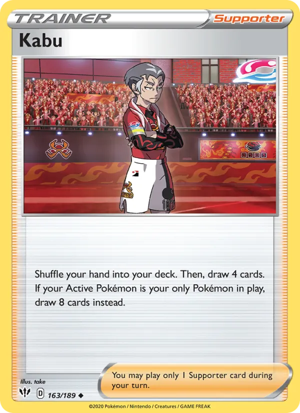 Kabu Reverse Holo 163/189 Darkness Ablaze Pokémon Card