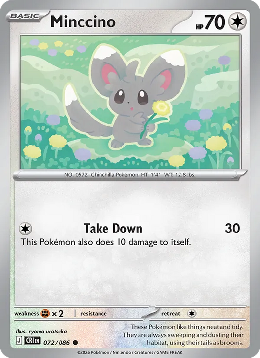 Minccino Normal 072/86 Chaos Rising Pokémon Card