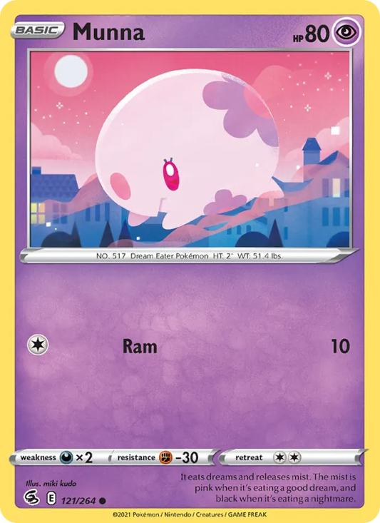 Munna Reverse Holo 121/264 Fusion Strike Pokémon Card