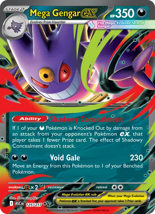 Mega Gengar ex Holo 125/217 Ascended Heroes Pokémon Card