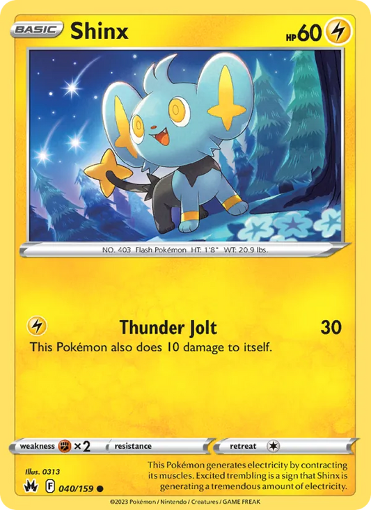 Shinx Reverse Holo 040/159 Crown Zenith Pokémon Card