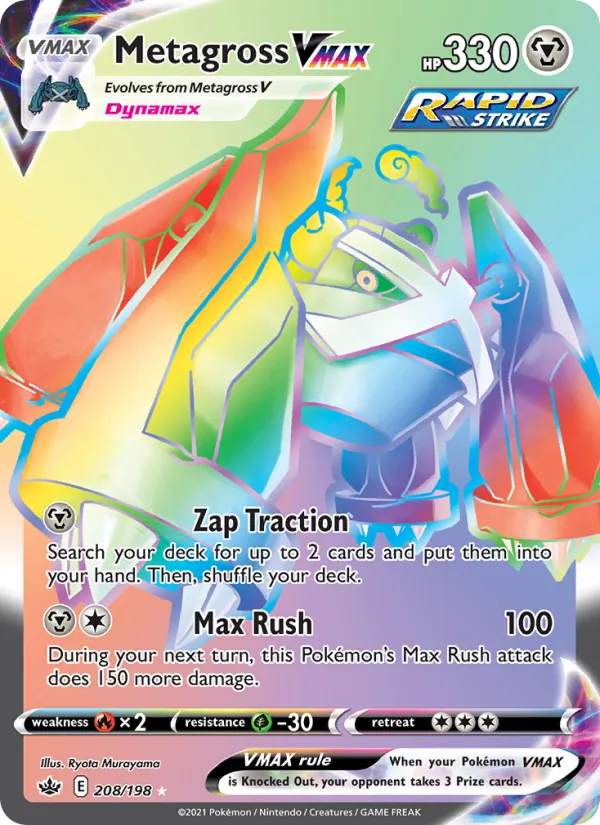 Metagross VMAX Holo 208/198 Chilling Reign Pokémon Card