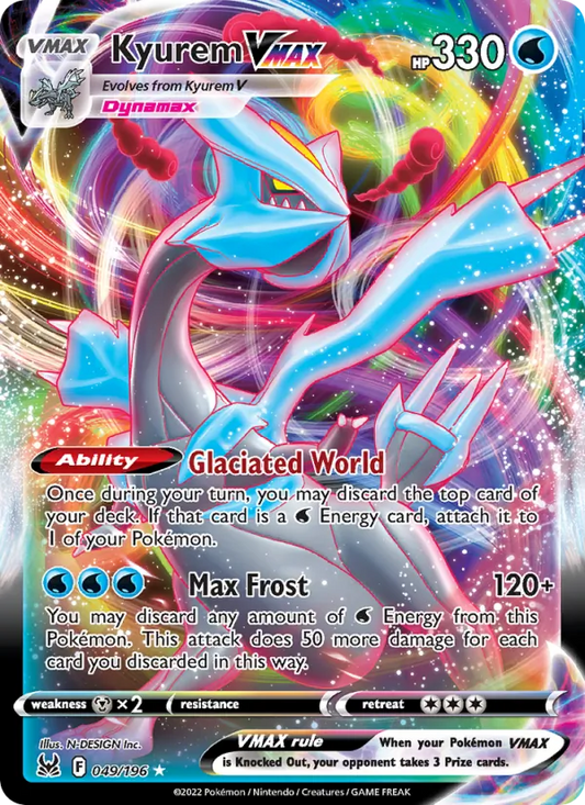 Kyurem VMAX Holo 049/196 Lost Origin Pokémon Card