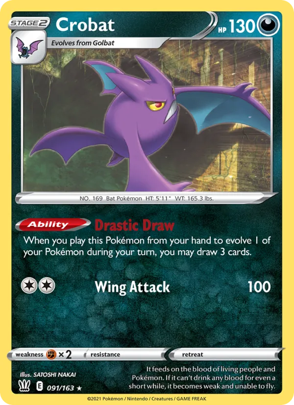 Crobat Reverse Holo 091/163 Battle Styles Pokémon Card