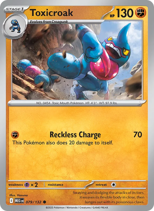 Toxicroak Non-Holo 079/132 Mega Evolution Pokémon Card