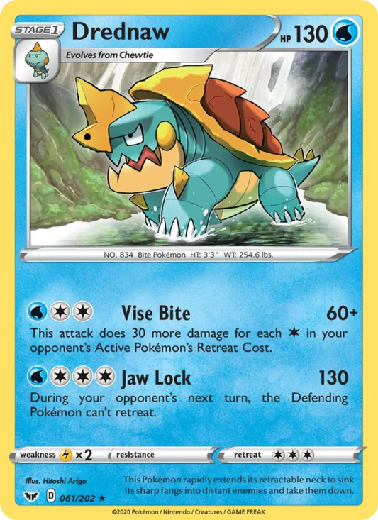 Drednaw Reverse Holo 061/202 Sword & Shield Pokémon Card