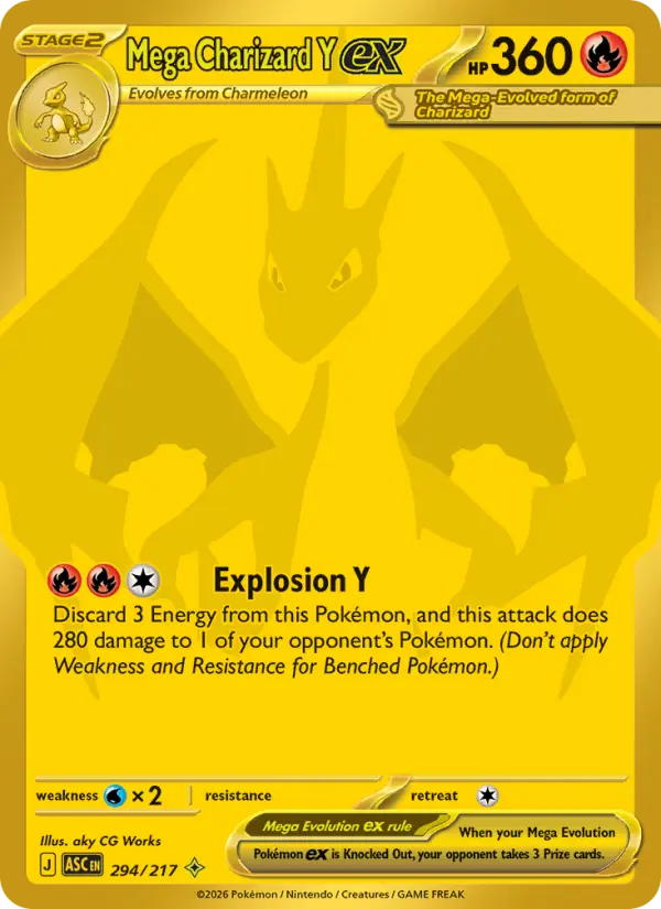 Mega Charizard Y ex Holo 294/217 Ascended Heroes Pokémon Card