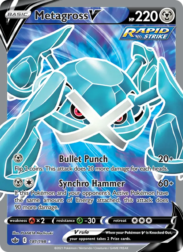 Metagross V Holo 181/198 Chilling Reign Pokémon Card