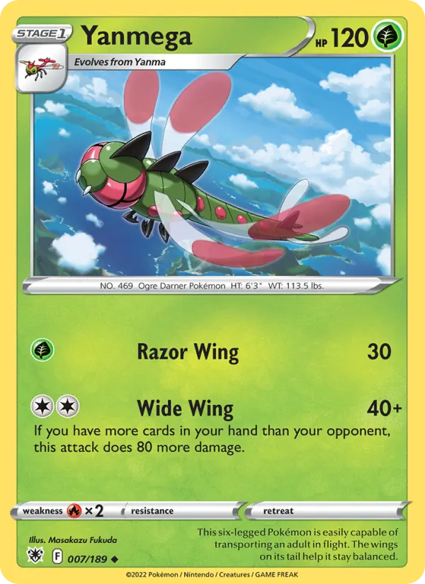 Yanmega Reverse Holo 007/189 Astral Radiance Pokémon Card