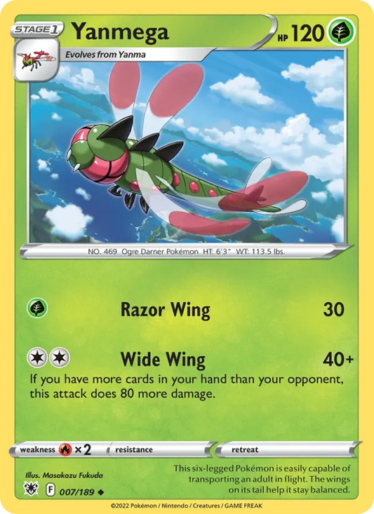 Yanmega Reverse Holo 007/189 Astral Radiance Pokémon Card