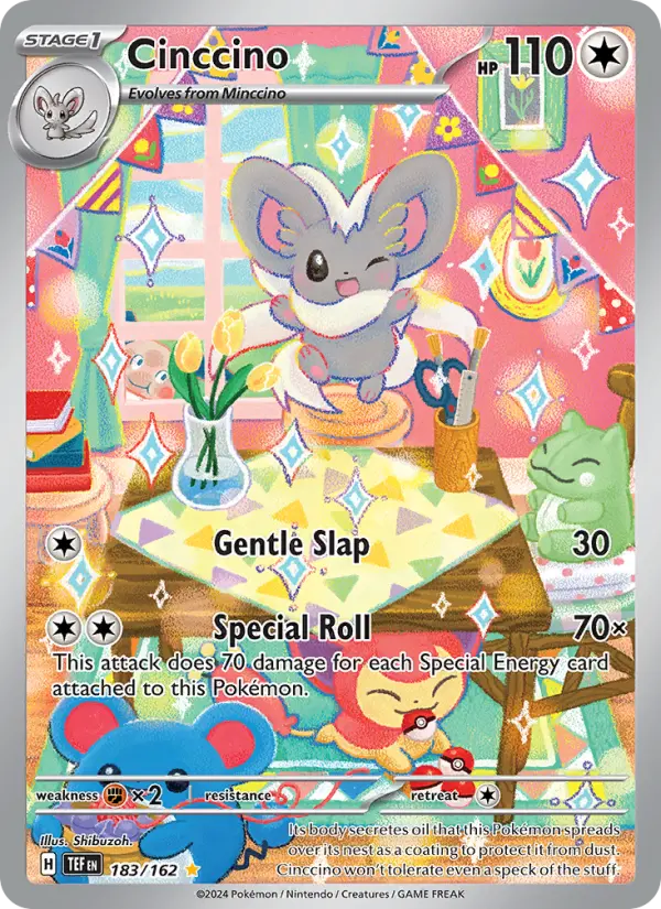 Cinccino Holo 183/162 Temporal Forces Pokémon Card