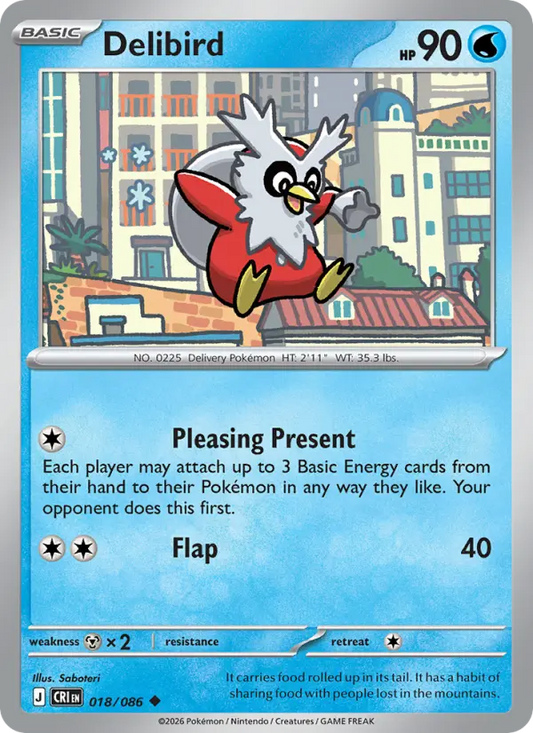 Delibird Non-Foil 018/86 Chaos Rising Pokémon Card