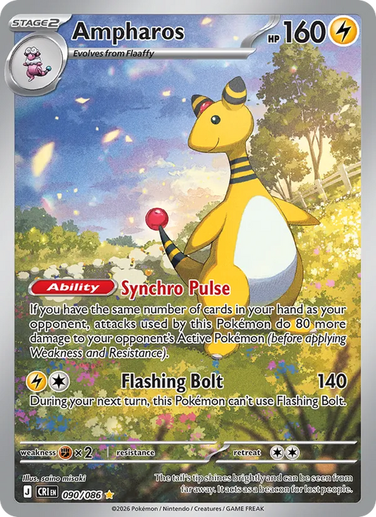 Ampharos Holo 090/86 Chaos Rising Pokémon Card
