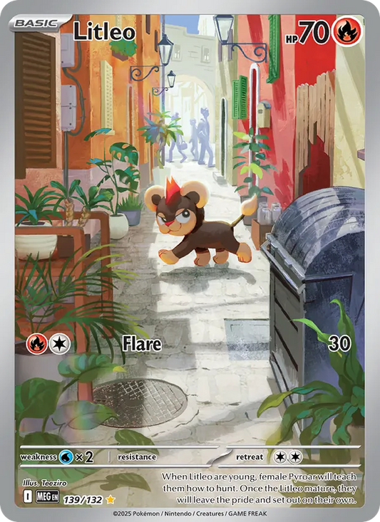 Litleo Holo 139/132 Mega Evolution Pokémon Card