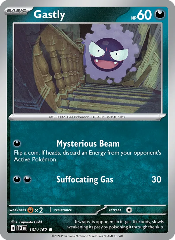 Gastly Normal 102/162 Temporal Forces Pokémon Card