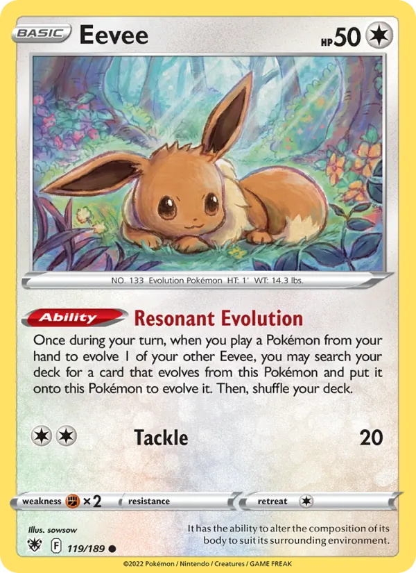 Eevee Reverse Holo 119/189 Astral Radiance Pokémon Card