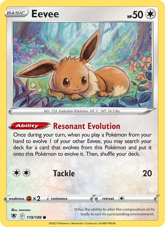 Eevee Reverse Holo 119/189 Astral Radiance Pokémon Card
