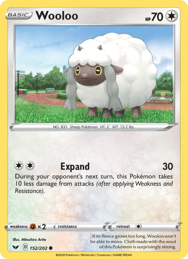 Wooloo Reverse Holo 152/202 Sword & Shield Pokémon Card